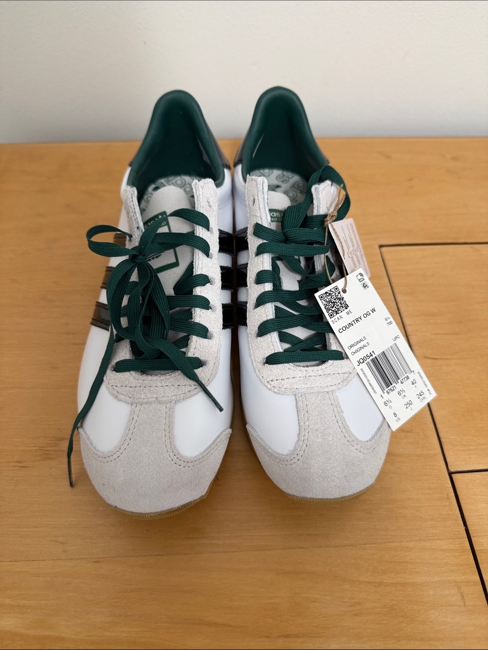 adidas White and Green Comfort OG Women Sneakers
